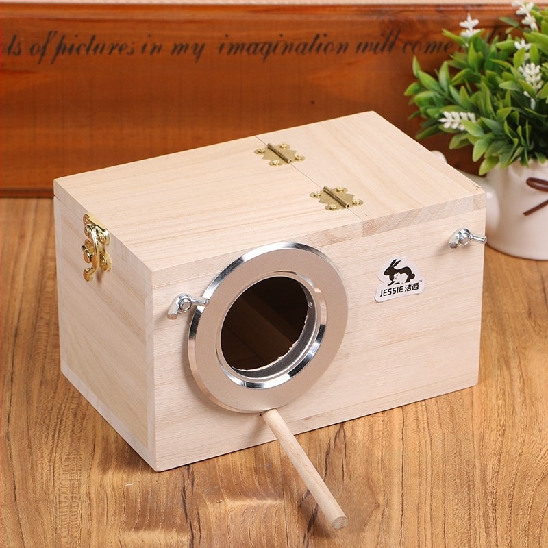 Cuib de pasăre cutie de reproducere a păsărilor, piele de tigru, casă pentru păsări, lemn de tung, versiune verticală, cutie de reproducere, colivie pentru păsări, provizii, cutie cuib, cutie de incubație în aer liber