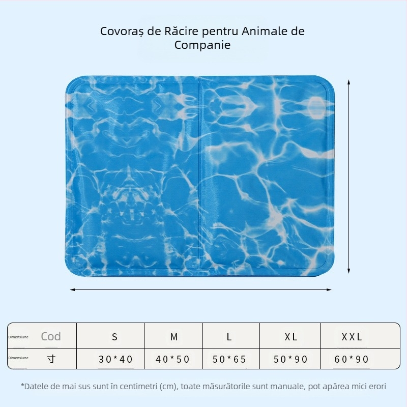Saltea de răcire pentru animale de companie, albastru regal, saltea de gheață transfrontalieră pentru animale de companie, saltea de vară cu burete și gel