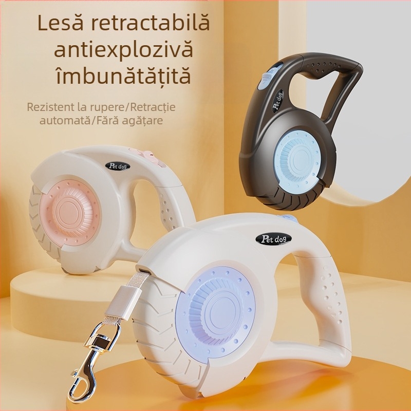 Lesă direct din fabrică pentru animale de companie, lesă pentru câini, contracție automată, mers pe jos, artefact pentru câini, zgardă pentru lesă de câine, o generație de păr