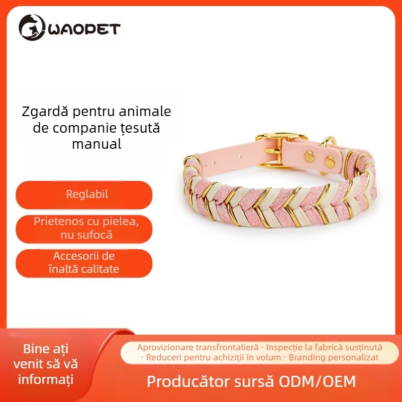 Furnizare directă din fabrică, zgardă nouă pentru animale de companie, material PVC, serie de câini, microblog, cataramă metalică, zgardă pentru câini, tracțiune transfrontalieră