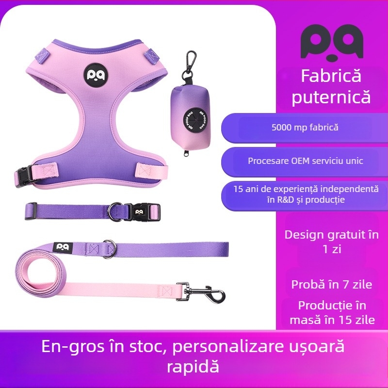Curea de tracțiune transfrontalieră pentru câini de companie, curea de piept pentru zgardă de câine, costum, en-gros, personalizat, consumabile pentru animale de companie