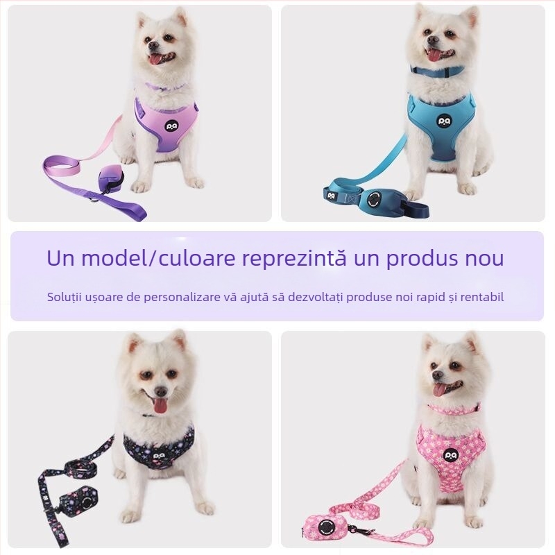 Curea de tracțiune transfrontalieră pentru câini de companie, curea de piept pentru zgardă de câine, costum, en-gros, personalizat, consumabile pentru animale de companie