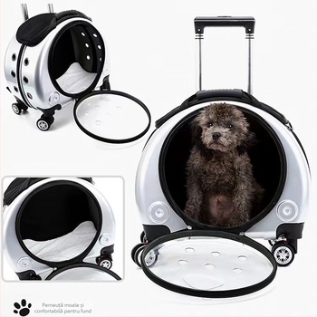 Husă de cărucior pentru animale de companie, transparentă, pentru animale de companie, portabilă în aer liber, rucsac pentru pisici, multifuncțională, capsulă spațială pentru pisici, geantă pentru pisici