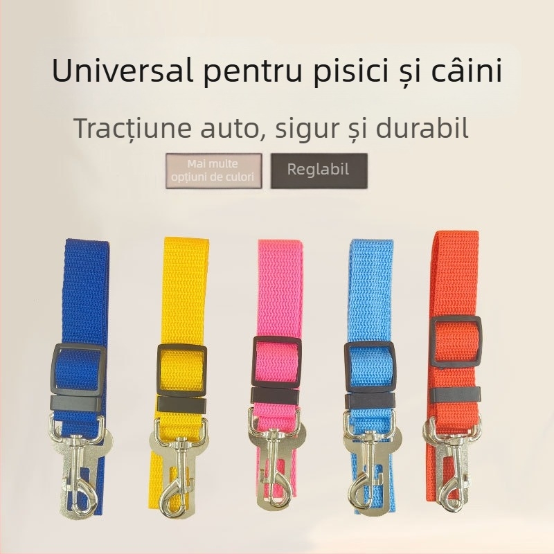 Centură de siguranță retractabilă pentru animale de companie, lesă de siguranță din nailon pentru câini și pisici, specială pentru mașini