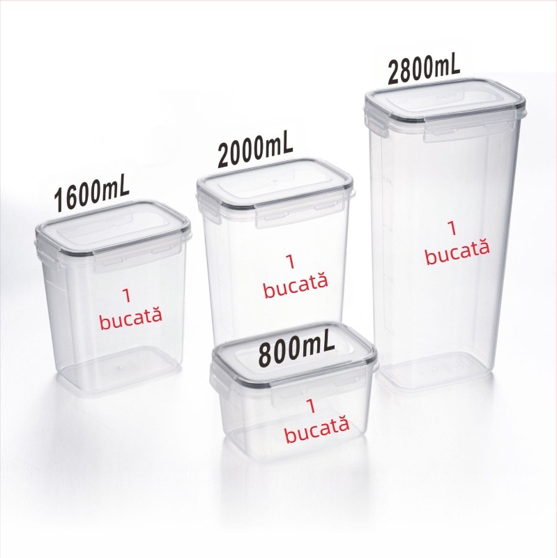 Rezervor sigilat din PP îngroșat, capacitate mare, calitate alimentară, cutie rezistentă la umiditate, găleată de depozitare transparentă