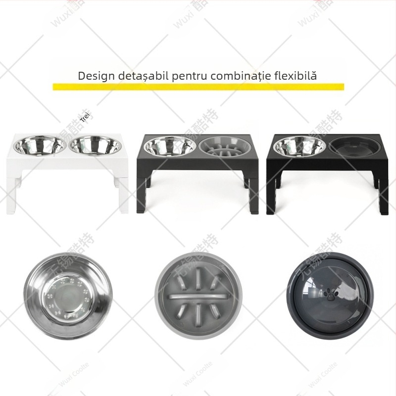 [Personalizat] Bol pentru animale de companie, pentru ridicarea hranei lente pentru câini, pentru hrănirea slow food, bazin pentru hrană lentă anti-sufocare, bol pentru orez, bol dublu, bol elevat