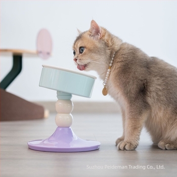 Amazon New Pet Products Protecție pentru gât Bazin înalt pentru hrană pentru pisici, adăpător reglabil anti-șoc pentru câini