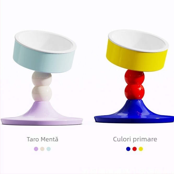 Amazon New Pet Products Protecție pentru gât Bazin înalt pentru hrană pentru pisici, adăpător reglabil anti-șoc pentru câini