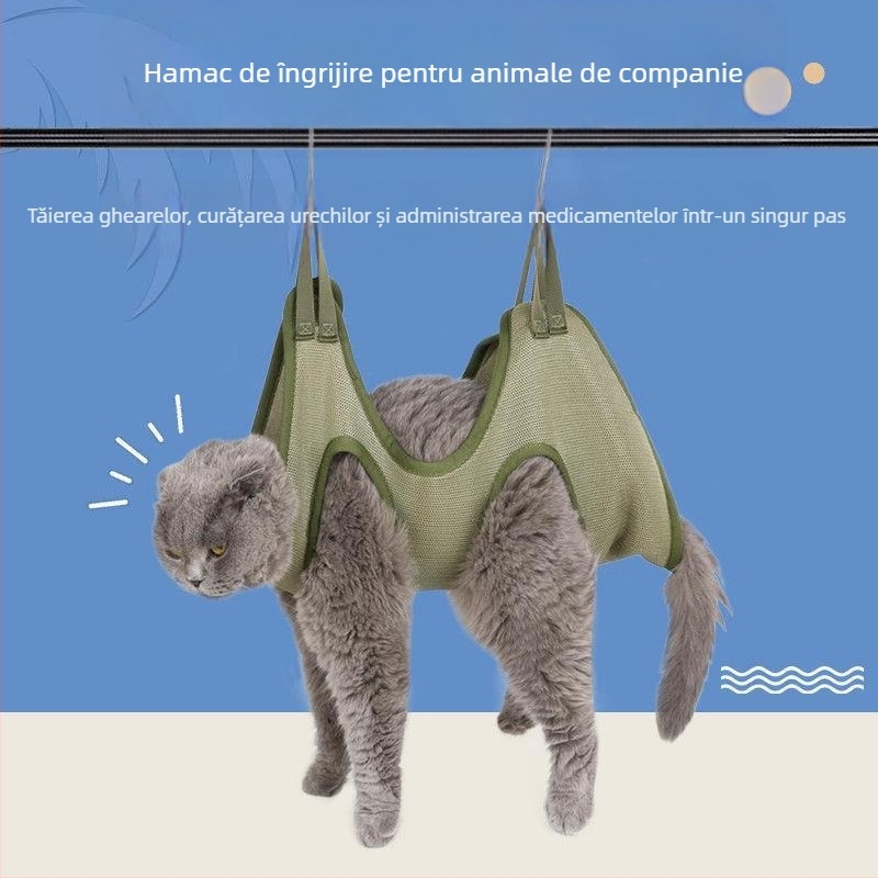 Hamac pentru animale de companie, tăiere unghii pisică agățată, artefact de tăiere unghii TikTok, același artefact de smulgere a urechilor de pisică și câine.