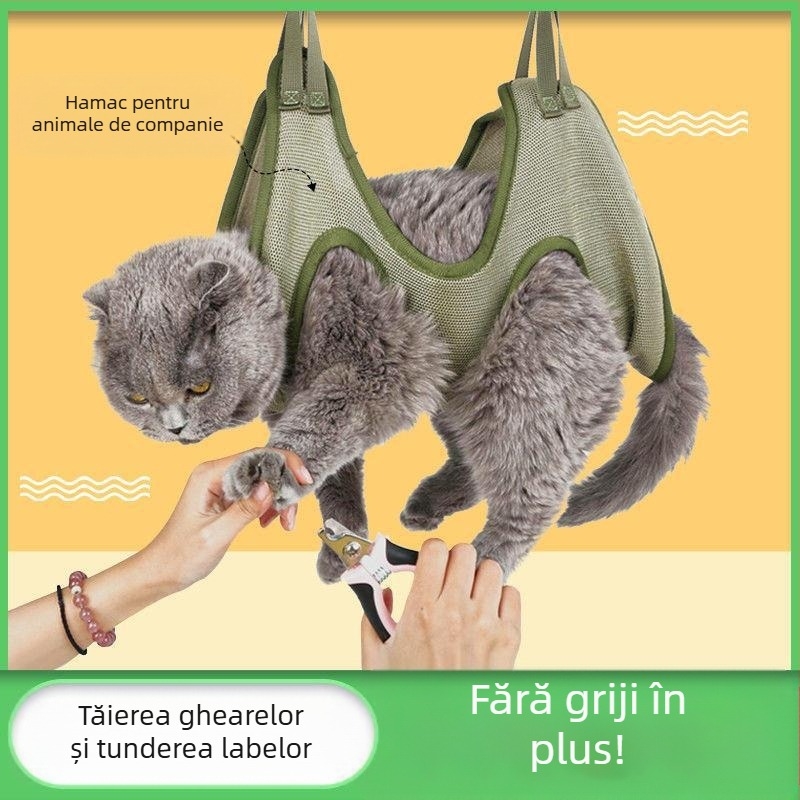 Hamac pentru animale de companie, tăiere unghii pisică agățată, artefact de tăiere unghii TikTok, același artefact de smulgere a urechilor de pisică și câine.