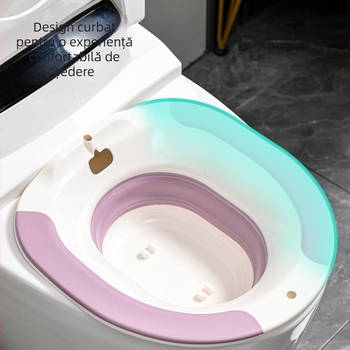 Bideu de uz casnic pliabil pentru toaletă, lavoar pentru femei însărcinate, lavoar pentru spălare cu pârți, îngroșat pentru bărbați și femei, hemoroizi, ghemuit, fără pârți, lavoar pentru curățarea cu pârți, lavoar lunar
