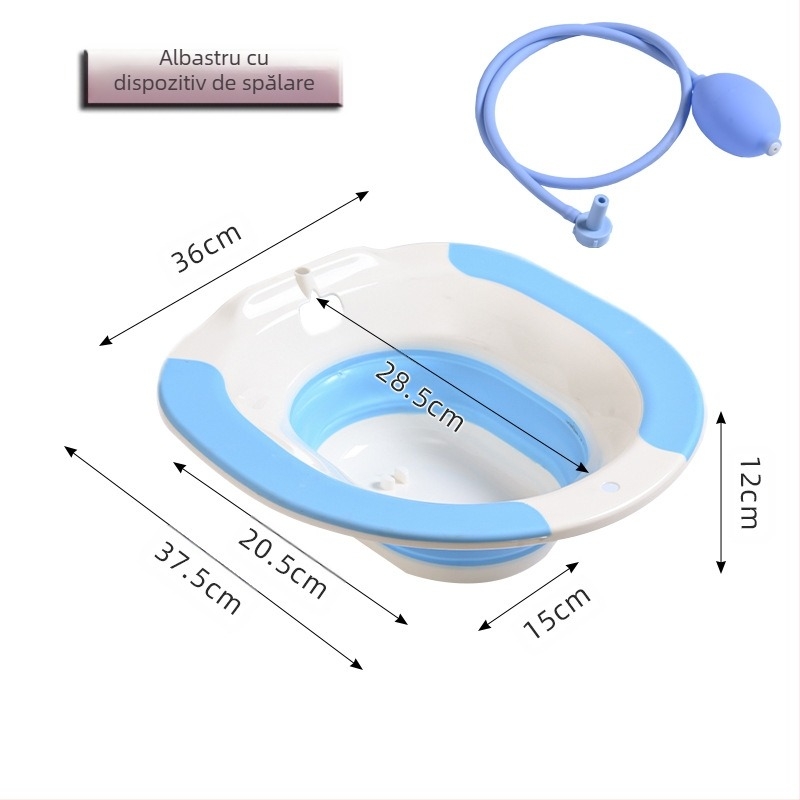 Bideu de uz casnic pliabil pentru toaletă, lavoar pentru femei însărcinate, lavoar pentru spălare cu pârți, îngroșat pentru bărbați și femei, hemoroizi, ghemuit, fără pârți, lavoar pentru curățarea cu pârți, lavoar lunar