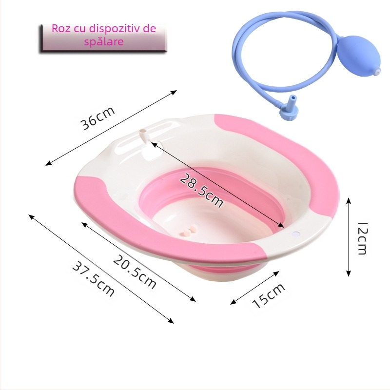 Bideu de uz casnic pliabil pentru toaletă, lavoar pentru femei însărcinate, lavoar pentru spălare cu pârți, îngroșat pentru bărbați și femei, hemoroizi, ghemuit, fără pârți, lavoar pentru curățarea cu pârți, lavoar lunar