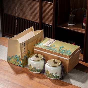 Cutii de ceai ceramice, cutii cadou pentru ceai Thousand Miles Mountain, cutii ceramice goale, cutii cadou pentru ceai Wuyi Rock, cadouri pentru ceai Oolong