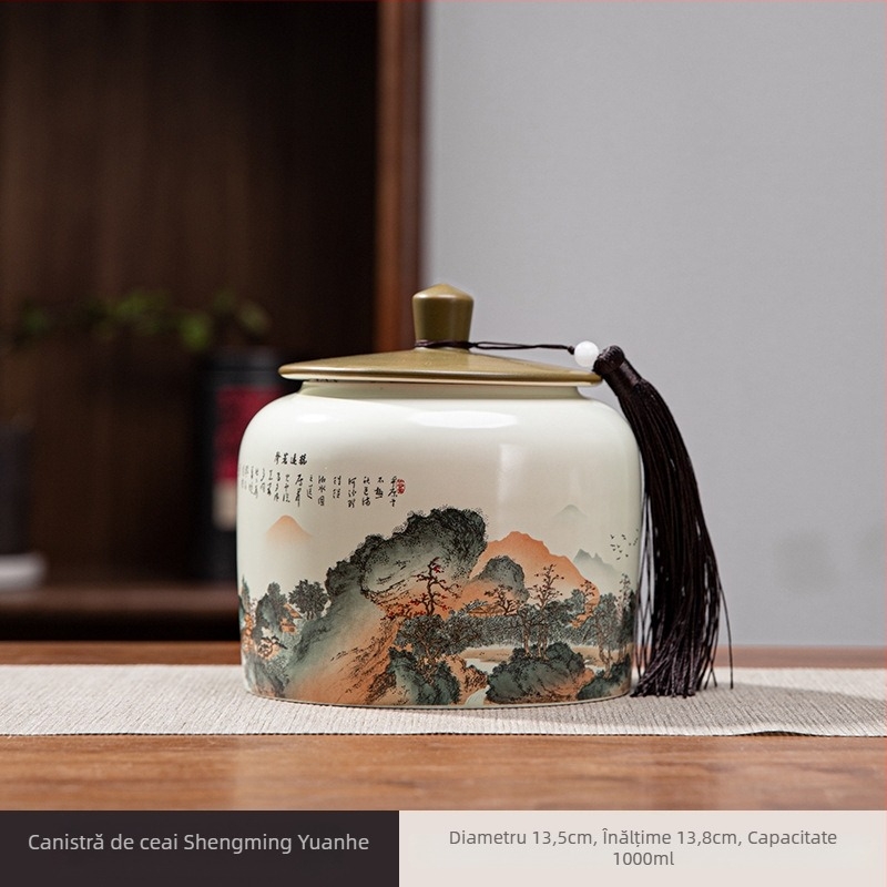 Cutii de ceai ceramice, cutii cadou pentru ceai Thousand Miles Mountain, cutii ceramice goale, cutii cadou pentru ceai Wuyi Rock, cadouri pentru ceai Oolong