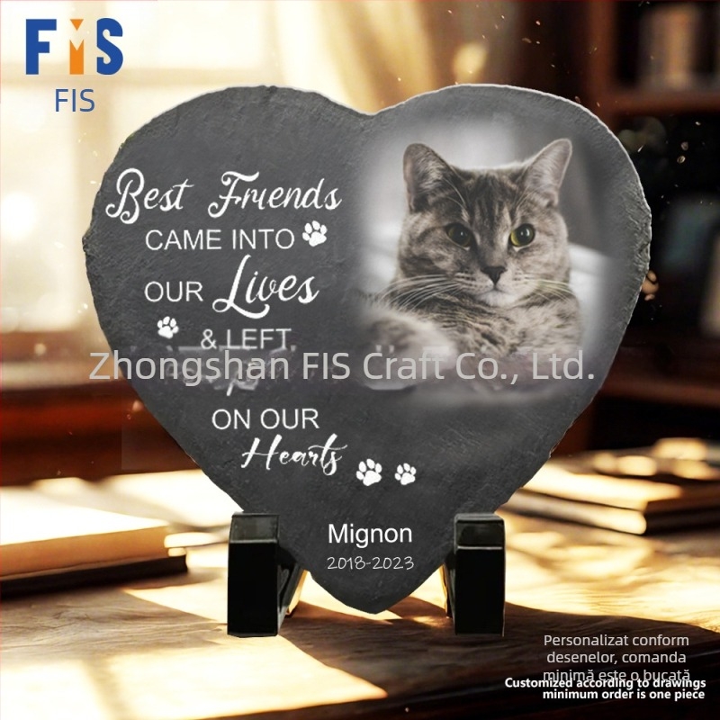 Ornamente memoriale din piatră pentru animale de companie Amazon Daifa, imagini DIY, imprimare color, ornamente memoriale pentru pisici și câini, ziua de naștere