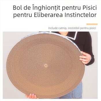 Tablă universală de zgâriat pisici pentru toate anotimpurile, cuib de pisică, bazin de zgâriat pisici extra mare, jucărie rotundă din hârtie ondulată, accesorii pentru pisici