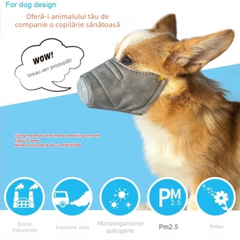 Mască pentru animale de companie, anti-ceață, poluare, rezistentă la praf, anti-lătrat, botniță pentru câini mari și mici, mască sănătoasă pentru călătorii zilnice, necesități zilnice