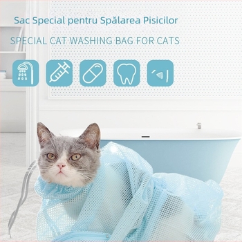 Sac de spălat multifuncțional Amazon pentru pisici, sac de baie anti-zgârieturi pentru pisici, sac de baie pentru tăierea unghiilor cu ace, sac de baie pentru animale de companie, consumabile pentru pisici