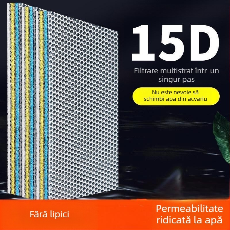 15D Filtru de acvariu din bumbac, densitate mare, îngroșat, fără lipici, spălare, nu putrezire, calitatea apei, bumbac chimic, acvariu