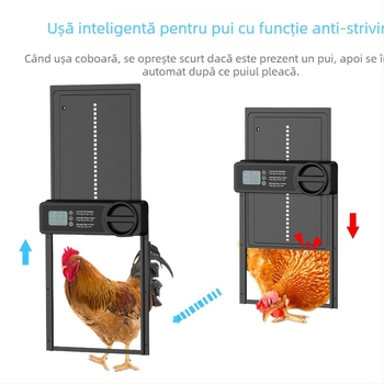 Ușă pentru case de găini, temporizare electrică, ușă inteligentă pentru animale de companie, ușă inteligentă pentru pui, anti-ciupire, Amazon transfrontalieră, vânzare fierbinte, articole creative pentru animale de companie