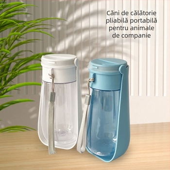Cana de apă pentru animale de companie, pahar, hrănitor de apă, cană de apă pliabilă, cană de băut pentru câini în excursii, cană portabilă cu capac rabatabil pentru animale de companie