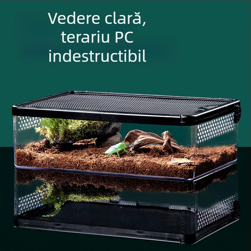 Reptile cutie de reproducere cutie cu corn broască țestoasă hamster șarpe de porumb cușcă rezervor anti-evadare reptile cutie de animale de companie consumabile pentru animale de companie