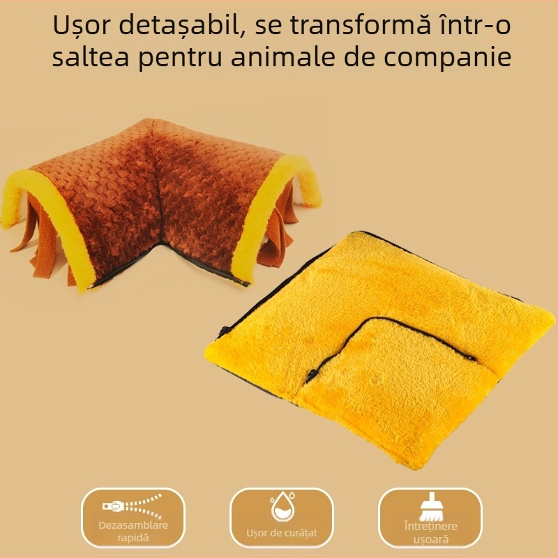 Cuib de bumbac transfrontalier pentru porc de Guineea, canal pentru animale de companie mici, iepure Totoro, veveriță, cuib de dormit cald, tunel de foraj pentru porc olandez
