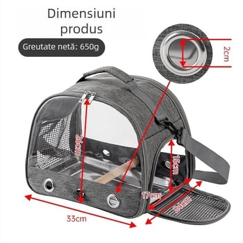 Sac de pasăre transfrontalier portabil, colivie pentru hamsteri, papagali, pliabil, porumbel, graur, animal de companie, sac de excursie Phoenix negru