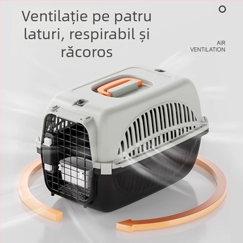 Pisică cutie de aer cușcă portabilă pentru pisici, geantă pentru pisici, cutie de transport pentru animale de companie, cutie auto, cușcă pentru câini, cușcă portabilă din plastic pentru pisici