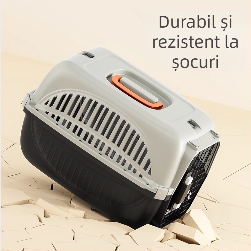 Pisică cutie de aer cușcă portabilă pentru pisici, geantă pentru pisici, cutie de transport pentru animale de companie, cutie auto, cușcă pentru câini, cușcă portabilă din plastic pentru pisici