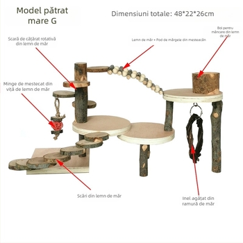 Jucărie transfrontalieră Amazon pentru hamster, scară de cățărat din lemn de măr, cușcă pentru hamster, peisaj, platformă din lemn, evadare, jucărie molară
