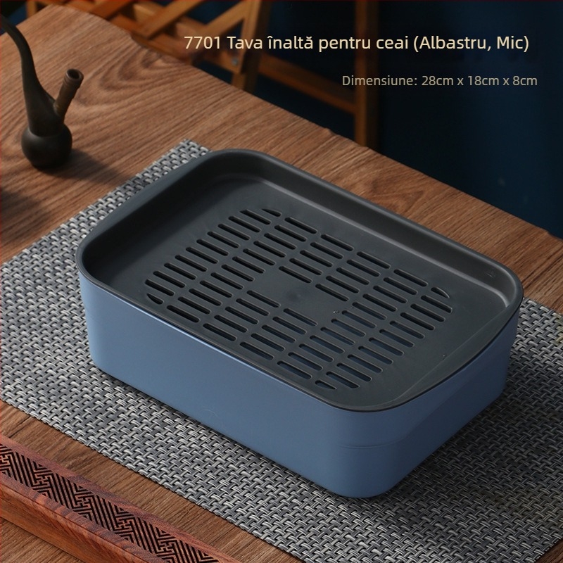 Tavă de ceai de călătorie, cutie de depozitare pentru tavă de ceai auto, tavă de ceai de dimensiuni mici, tavă de ceai din plastic, tavă de ceai portabilă, tavă mică de ceai pentru o persoană
