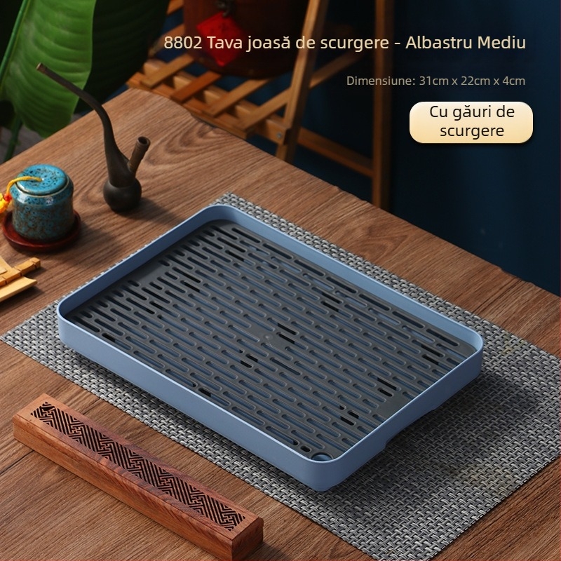 Tavă de ceai de călătorie, cutie de depozitare pentru tavă de ceai auto, tavă de ceai de dimensiuni mici, tavă de ceai din plastic, tavă de ceai portabilă, tavă mică de ceai pentru o persoană