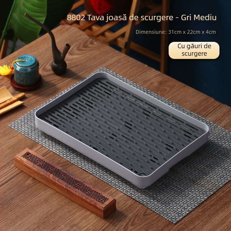 Tavă de ceai de călătorie, cutie de depozitare pentru tavă de ceai auto, tavă de ceai de dimensiuni mici, tavă de ceai din plastic, tavă de ceai portabilă, tavă mică de ceai pentru o persoană