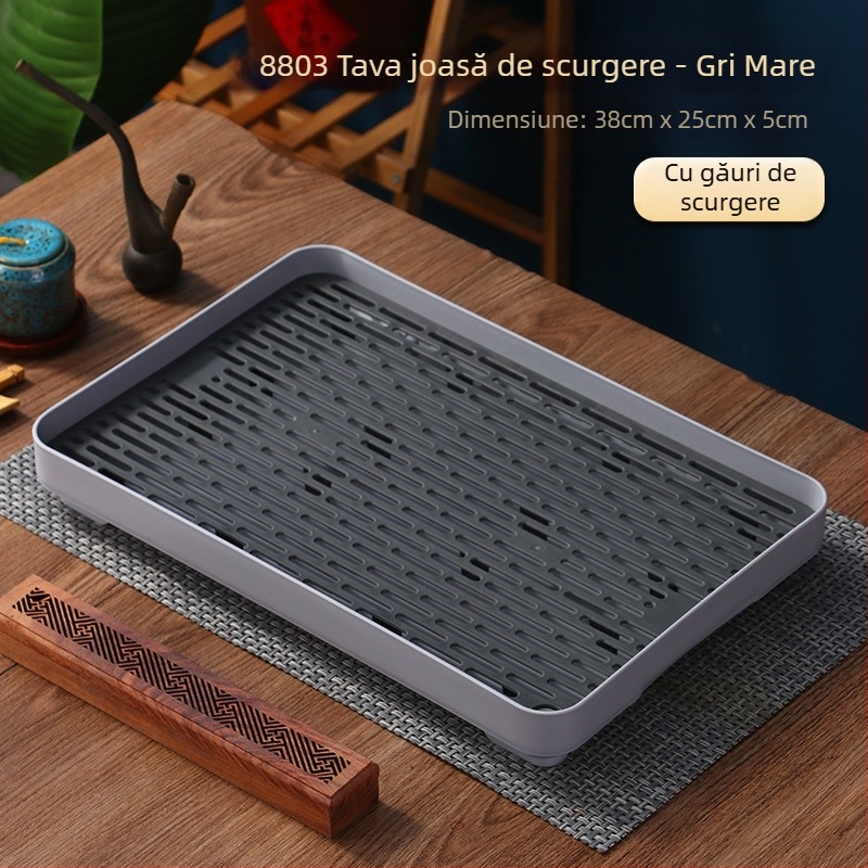 Tavă de ceai de călătorie, cutie de depozitare pentru tavă de ceai auto, tavă de ceai de dimensiuni mici, tavă de ceai din plastic, tavă de ceai portabilă, tavă mică de ceai pentru o persoană