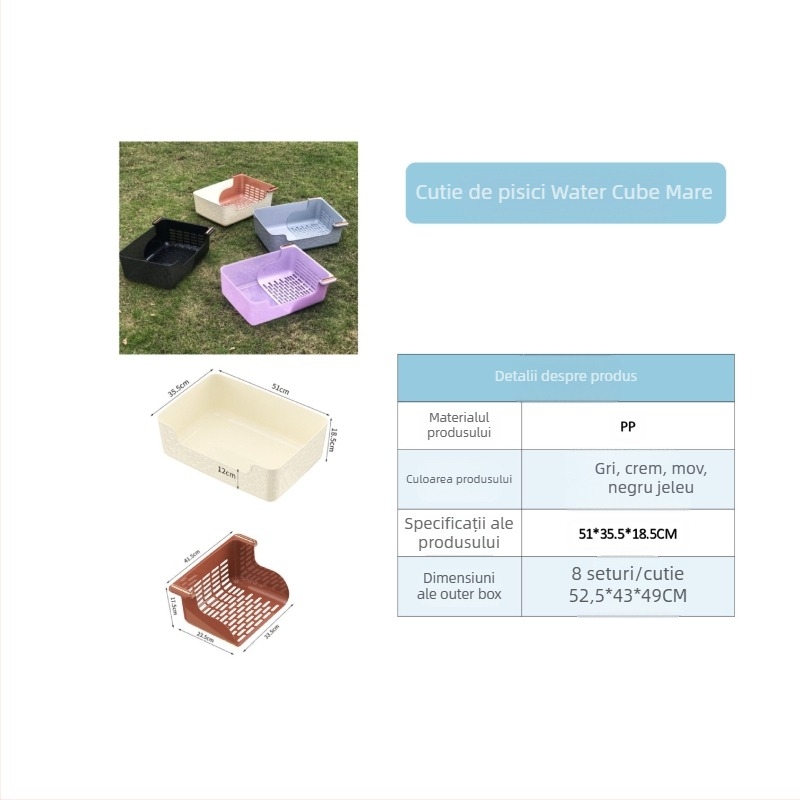 Litiera pentru pisici, cutie mare pentru litiera pentru pisici, semi-închisă, anti-scoatere, anti-stropire, toaletă pentru pisici, cu filtru încorporat, lopată, cutie pentru pisici leneșe