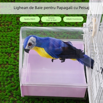 Baie externă pentru păsări, lavoar pentru papagal, cutie de baie transparentă, sertar multifuncțional pentru păsări, tip duș, cadă de duș