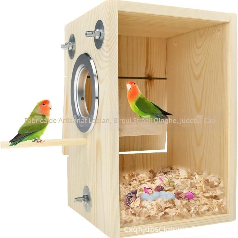 Cutie de reproducere a papagalilor, cutie verticală din piele de tigru, bujor, xuanfeng, cuib de papagal, cuib agățat, cuib de papagal cald, accesorii pentru colivie, consumabile