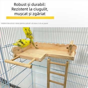 Pat din lemn masiv pentru papagal, bujor negru Phoenix, piele de tigru, scări de alpinism, platformă pentru colivie, decor pentru păsări, ustensile pentru păsări, consumabile