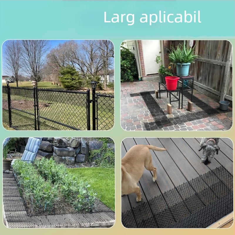 Repelent pentru pisici, unghii transfrontaliere, anti-pisică, artefact pentru a alunga călcâiul pe covorașul din plastic pentru grădină, covorașul de grădinărit cu spini, plasă de plasă pentru animale de companie
