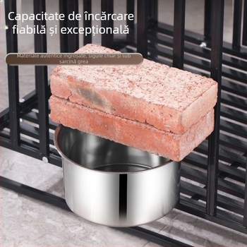 Oțel inoxidabil pentru câini, oală pentru câini, anti-răsturnare, oală agățată pentru câini mari, oală pentru băut, oală pentru pisici, cușcă fixă, bol pentru animale de companie