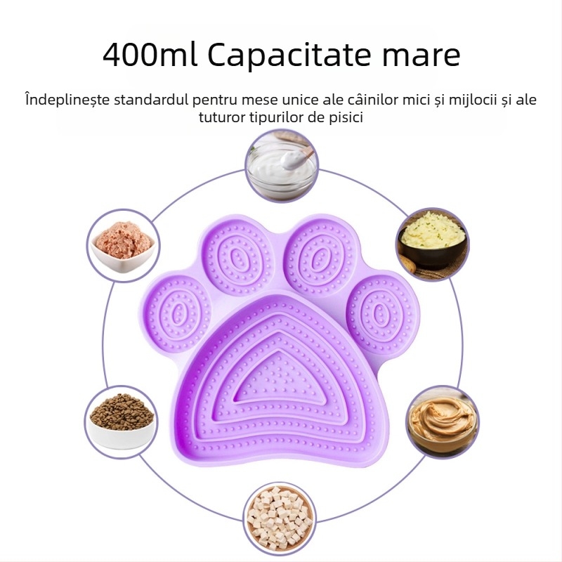 Livrare gratuită covoraș pentru gheare de pisică, capacitate mare, pentru bol cu mâncare lentă pentru pisici și câini, cu fund de ventuză, anti-șoc, pentru hrană pentru pisici și câini