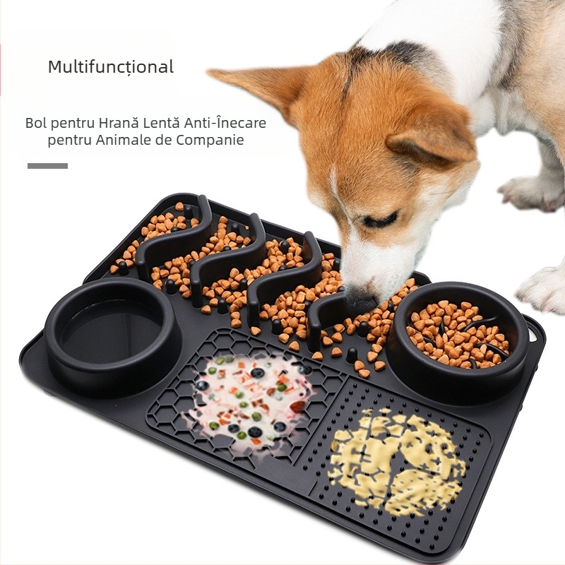 Produse Amazon îmbunătățite pentru animale de companie, pisici și câini, bol pentru lingut, ventuză puternică, rezistentă la mușcături, pad pentru lingut animale de companie, pad din silicon pentru bol