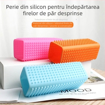 Perie din silicon pentru îndepărtarea părului Hartley, curățitor de păr pentru pisici, pieptene pentru păr de pisică, pieptene pentru câini, curățare pentru animale de companie, îndepărtare lipicioasă a părului