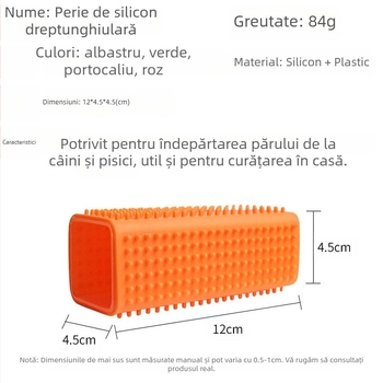 Perie din silicon pentru îndepărtarea părului Hartley, curățitor de păr pentru pisici, pieptene pentru păr de pisică, pieptene pentru câini, curățare pentru animale de companie, îndepărtare lipicioasă a părului