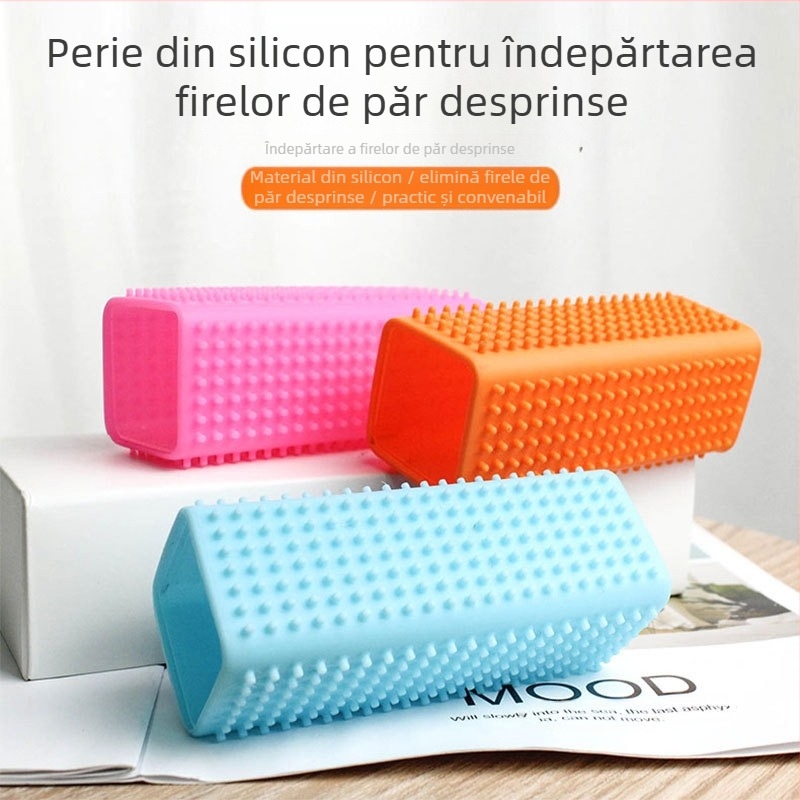 Perie din silicon pentru îndepărtarea părului Hartley, curățitor de păr pentru pisici, pieptene pentru păr de pisică, pieptene pentru câini, curățare pentru animale de companie, îndepărtare lipicioasă a părului