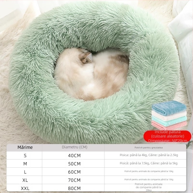 Cușcă de pisică pentru patru anotimpuri, universală, de iarnă, caldă, de pluș, pentru pisici, saltea de dormit, Teddy, mare, mediu, mic, pentru câini, consumabile pentru animale de companie