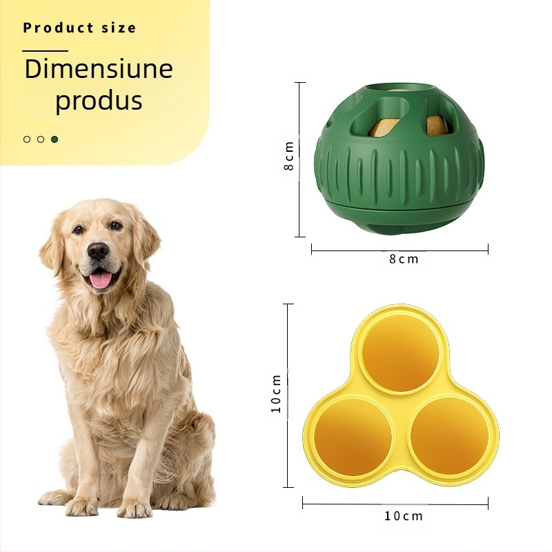 Nouă minge din silicon pentru animale, cu distribuire de treats, jucărie de dentiție pentru câini și bețișor de dentiție din silicon