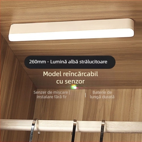 Lampă inteligentă cu senzor al corpului uman, dulap, noptieră, magnetică încorporată, încărcare USB, lumină de noapte cu infraroșu, en-gros